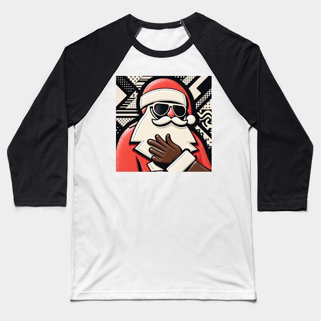 Funky Santa's Coming To Town Baseball T-Shirt by SNAustralia